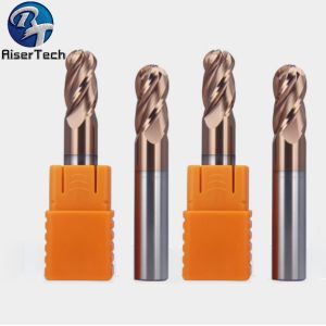 Solid Carbide 4 Flute Ballnose Endmill 6mm Coated HRC55 HRC60 For Wood And Metal