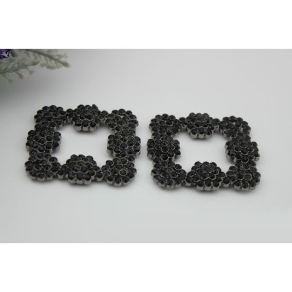 Exquisite workmanship fashion shoes accessories gold metal square buckles 45 mm