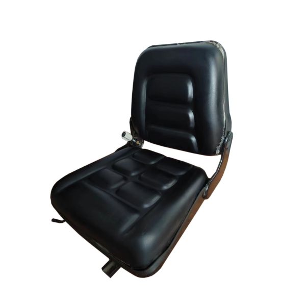 Black Forklift Seat With Seatbelt PU Farm Universal Tractor Seat