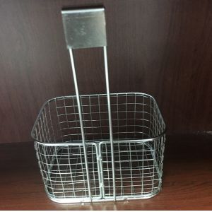 SS304 Metal Houseware silver Plating Wire Mesh Hanging Baskets