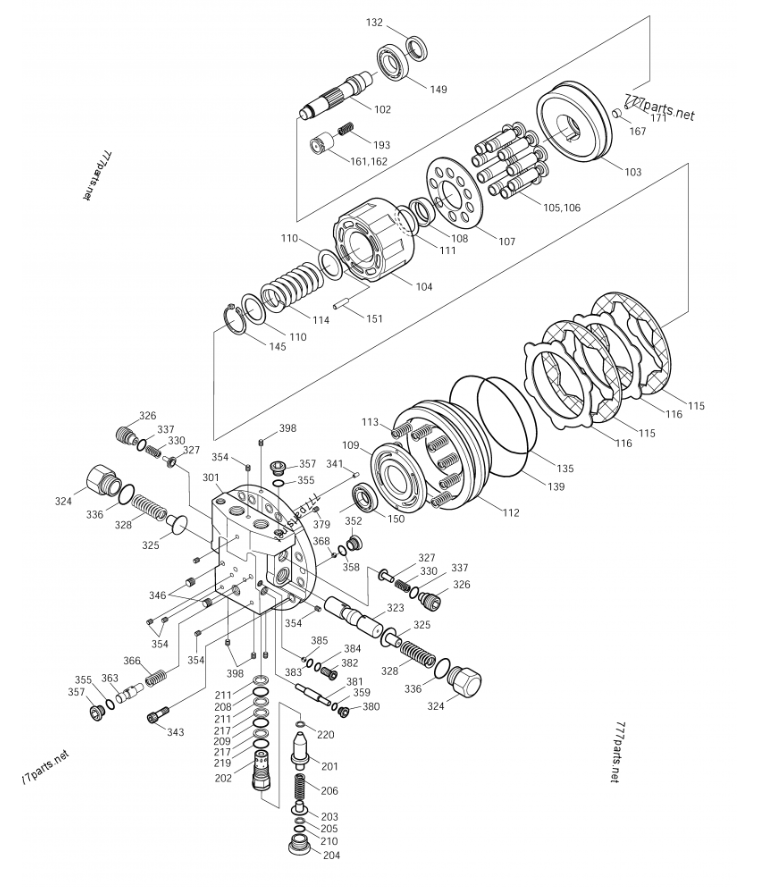 Doosan DX255 SOLAR255 SOLAR250LC-V Final Drive Assy 401-00023A Travel Motor Assy