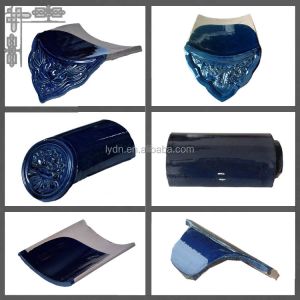 Clay roof tiles glazed grey roof style building