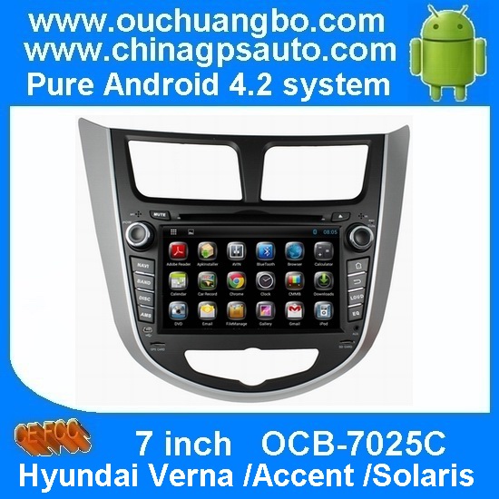 Ouchuangbo Car Pc Navi Multimedia 3G Wifi USB for Hyundai Verna /Accent /Solaris DVD Radio Android 4.2 OCB-7025C
