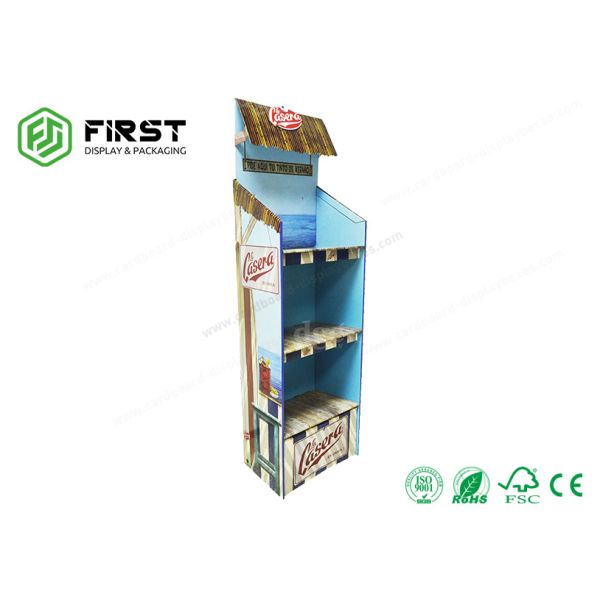 POP Foldable Cardboard Floor Display Customized Printing Paper Floor Cardboard Display Shelf