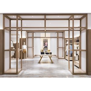 Fashion Modern Clothing Display Shelves MQ-S112 Wooden With Baking Paint