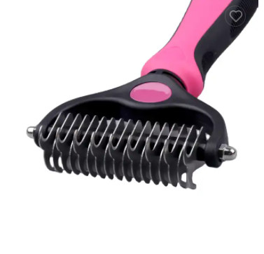 Buy 2 Sided Pet Safe Dematting Comb Shedding Dematting Undercoat Rake at wholesale prices