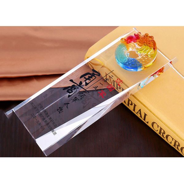 200*80*30mm Colored Glaze Trophy Cup Custom Sandblasting / Printing Logo