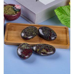 Natural Dragon Bloodstone Oval Shaped Craft Stone Dragon Bloodstone Palm