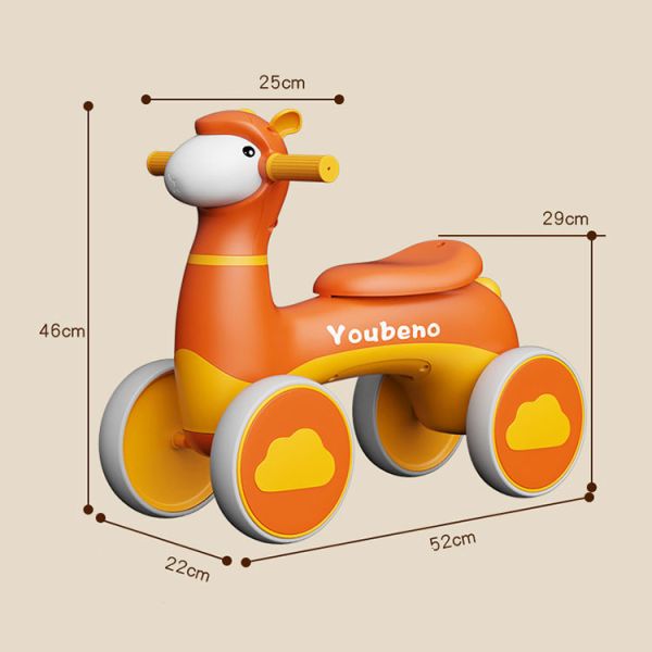 Four-Wheeled Children's Stroller Toddler Balance Bike Car Learning Toy for Boys Girls