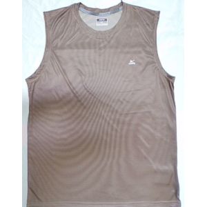 Quality Lightweight Knitting Interlock Fabric Cut Off Muscle Shirt Round Neck for sale