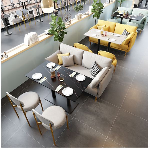 Top Dining Set White Office Furniture for Restaurant Restaurant Marble Table