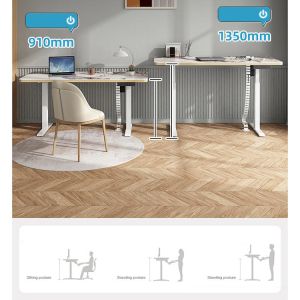 710mm Height Adjustable Electric Standing Desk Custom White Minimalist Desk for