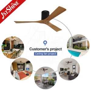 52 Inches 3 Wooden Blade Ceiling Fan With 6 Speed Remote Control DC Type Motor