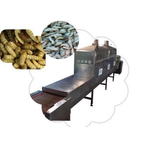 Quality Stainless Steel Conveyor Belt Black Soldier Fly Larvae Microwave Drying Equipment for sale