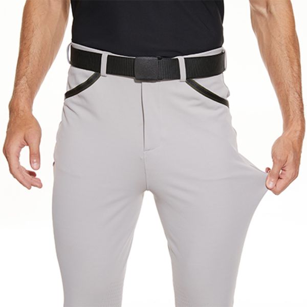 High Elestic Breathable Mens Riding Breeches Grey Knee Silicone Equestrian Pants