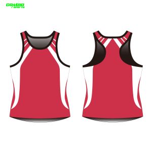 Womens Activewear OEM / ODM Custom Racing Singlets Digital Print Sleeveless