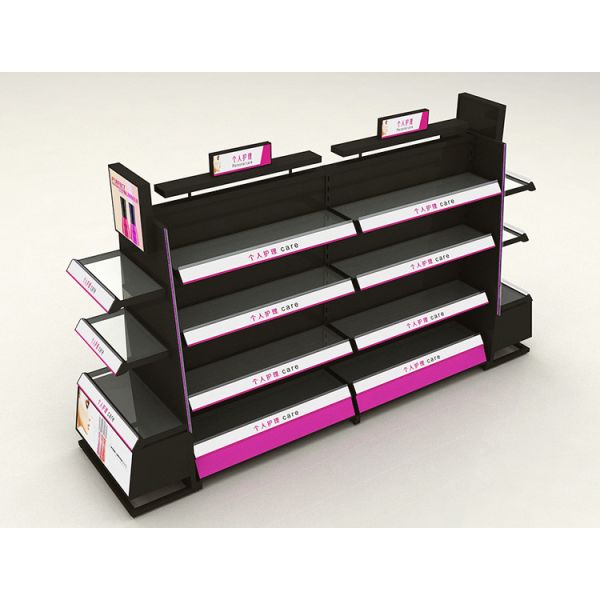 Buy Stainless Steel Cosmetic Display Shelves With Light Box Customized Shape at wholesale prices