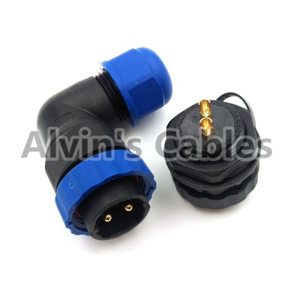 SD20 TA ZM 2-12 Pin Electrical Cable Connectors Female Socket Connector 90 Degree Elbow