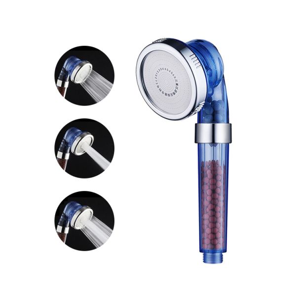 Saving water new design 3 functions plastic ion pressure spray shower head