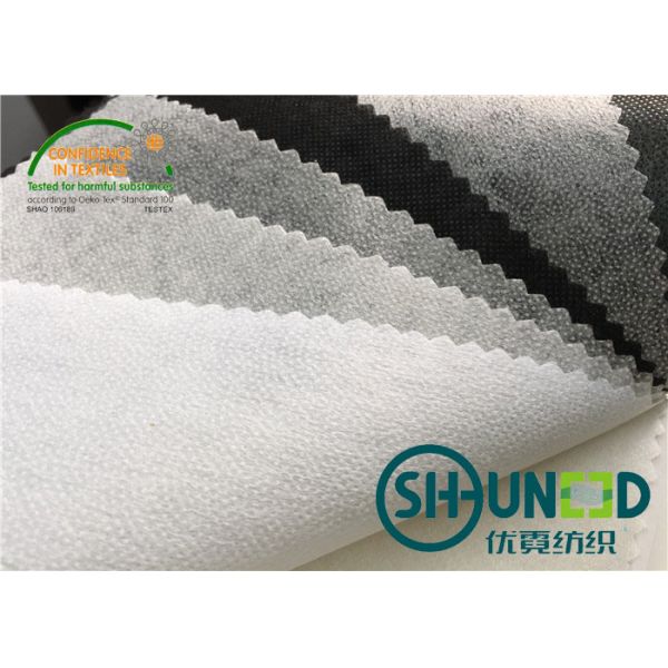 Buy Interfacing Fabrics Fusible Non Woven Interlining With Double Dot PA Coating at wholesale prices