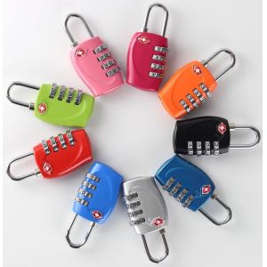 Zinc Alloy TSA 4-digital travel lock& Fashion Design red Tsa Luggage Lock& 69.5g