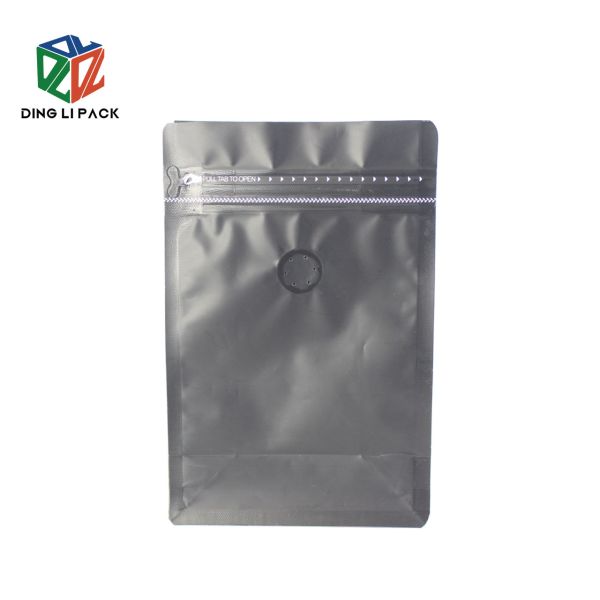 Glossy Surface Mylar Side Gusset Plastic Coffee Bean Bag Pouch With Valve