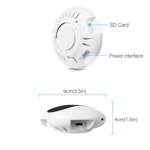 Indoor Wifi Dome Mini Fisheye Ip Camera Hidden Spy Built In Speaker