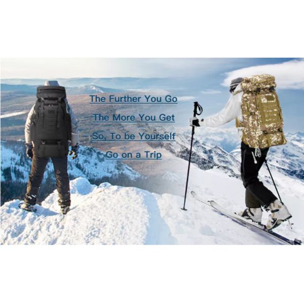 BSCI Nylon Camo Hiking Backpack 75L Travel Camping Backpack Men Women