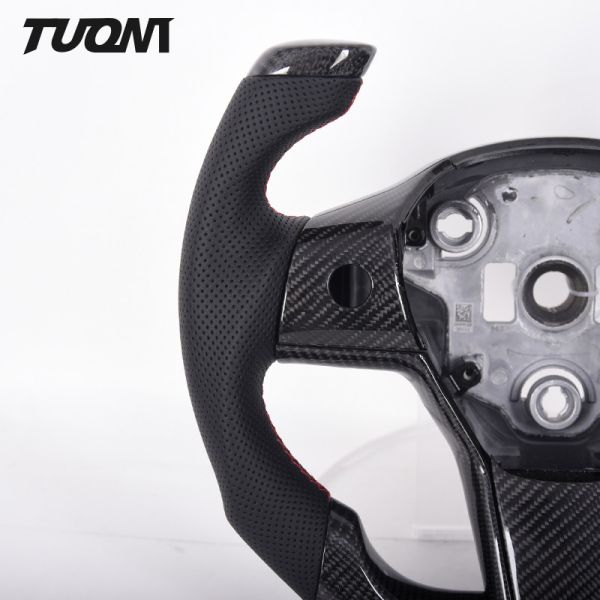 LED Display Racing Tesla Carbon Fiber Steering Wheel Model X Custom Logo