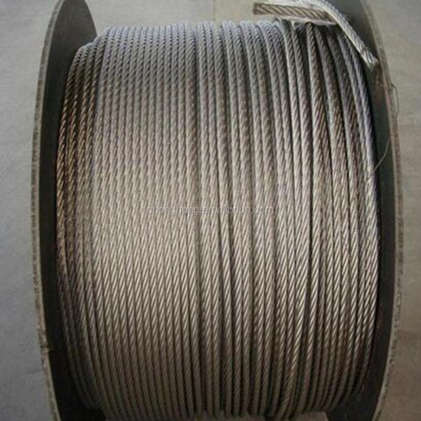 Inox Cable AISI304 304L 316 316L Steel Cable Ropes 6x36SW IWRC 6x36SW FC Stainless Steel Wire Rope with Si Content 1.0%