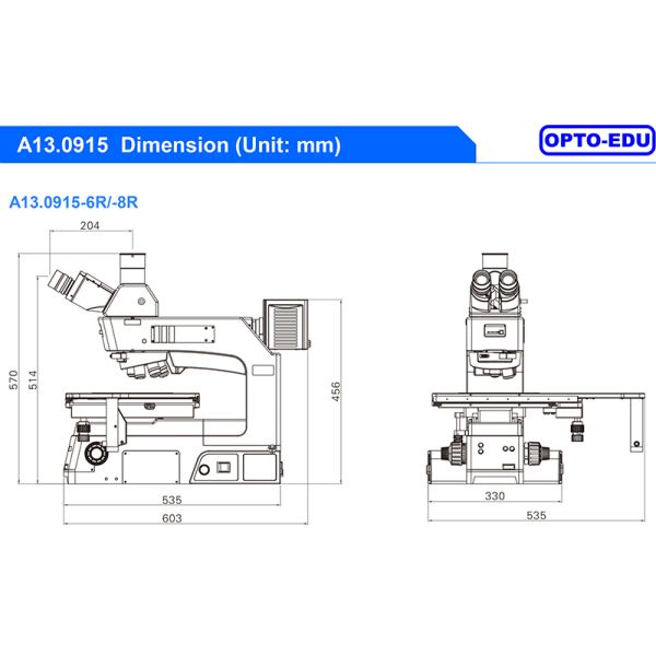 OPTO EDU A13.0915 Trinocular Metallurgical Microscope Semi-APO Motorized Nosepiece