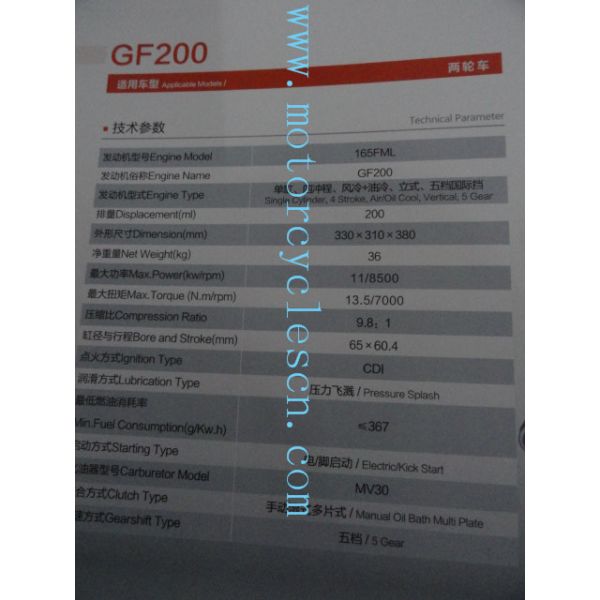 165FML GF200 Single cylinder Water cool 4 Sftkoe vertical with balance Engines