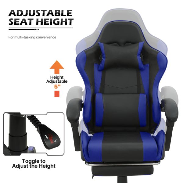 ALINUNU Ergonomic Fabric Computer Gaming Chair with Headrest and Lumbar Adjustable