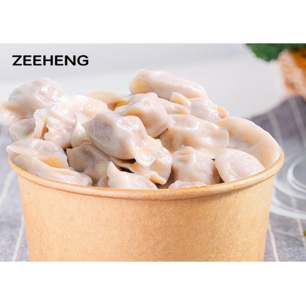 PE Coated 16oz 500ml Matt Salad Food Kraft Paper Bowls Dessert Cup With Lid