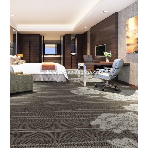 Wool carpets, High cut low pile blend jacquard carpets from bedroom