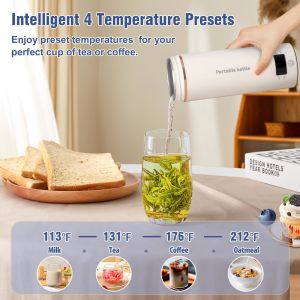 Travel Electric Kettle Portable Mini Kettle,Small Hot Water Boiler with 4