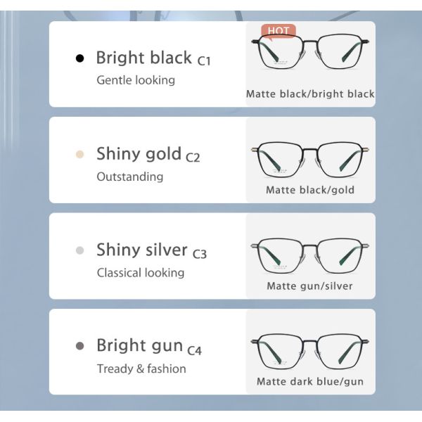 Non Prescription Titanium Cable Temple Eyeglasses Clear Lenses CE