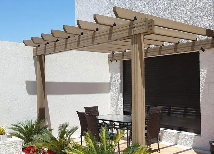 Eco Friendly WPC Pergola Composite HDPE Waterproof Modern Wood Pergola