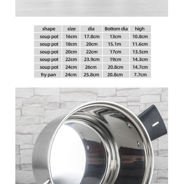 Hot Sale Pot Set New Bakelite Binaural Handle Cooking Soup Pot Set 304 Stainless Steel Cookware Set