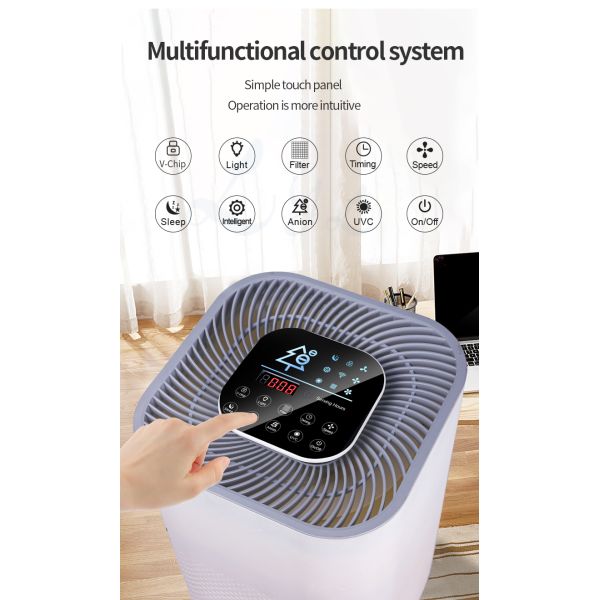 2022 New Purificador De Aire Hepa Desktop Ionized Air Purifier Negative Ion True Hepa Filter Portable Air Purifier Manufacturer