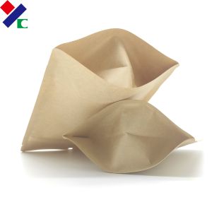 China Recyclable 180mic Kraft Paper Bags For Dry Food Packaging on sale