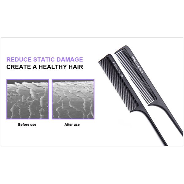 Black Thin Plastic Hair Styling Comb Hairdressing Pointed Toothed With Rat Tail