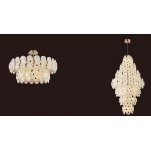24V 3500K Champagne Gold Glass Custom Chandeliers Soft Brightness