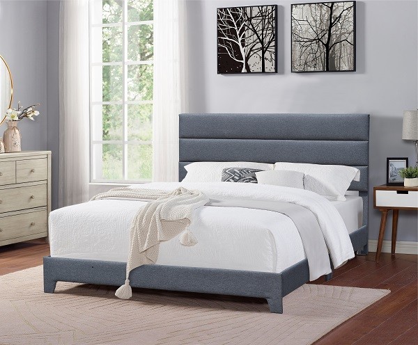 Buy Modern King Size Upholstered Platform Bed With Adjustable Headboard Height at wholesale prices