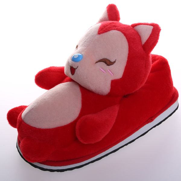 Buy 30cm Pink Red Fox Plush Soft Cartoon Slippers Plush Home Decor at wholesale prices