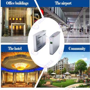 304 stainless steel Retractable wing flap Pedestrian Barrier Gate / entrance