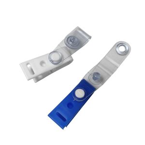 China Exclusive Blue White ID Badge Holder Clip Plastic Hanging Clip on sale
