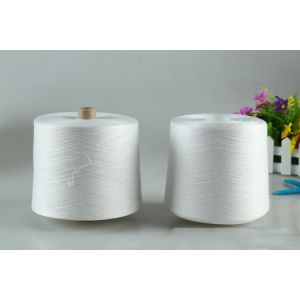 Virgin Polyester Staple Spun Yarn Raw White Ne 30 / 1 Polyester Spun Yarn