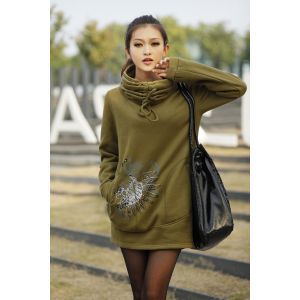 Autumn Ladies Hooded Sweatshirts , Cotton OEM Embroidered