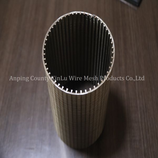 Stainless Steel V Wire Wrapped Continuous Slot Johnson Strainer Tube with Bevel Plain End Connection